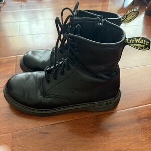 Dr. Martens 1460 Leather Lace Up Zip Boots Black Women's Size 6